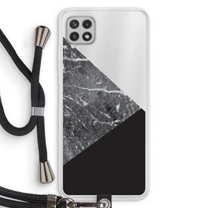 CaseCompany Combinatie marmer: Samsung Galaxy A22 4G Transparant Hoesje met koord