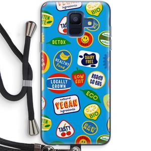 CaseCompany Fruitsticker: Samsung Galaxy A6 (2018) Transparant Hoesje met koord