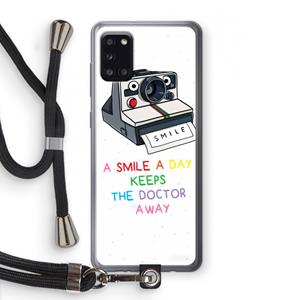 CaseCompany Smile: Samsung Galaxy A31 Transparant Hoesje met koord