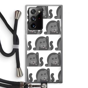 CaseCompany Cats: Samsung Galaxy Note 20 Ultra / Note 20 Ultra 5G Transparant Hoesje met koord