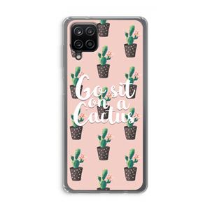 CaseCompany Cactus quote: Samsung Galaxy A12 Transparant Hoesje