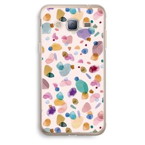 CaseCompany Terrazzo Memphis Pink: Samsung Galaxy J3 (2016) Transparant Hoesje