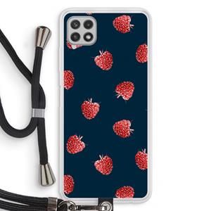 CaseCompany Framboosjes: Samsung Galaxy A22 4G Transparant Hoesje met koord