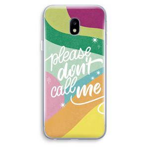CaseCompany Don't call: Samsung Galaxy J3 (2017) Transparant Hoesje