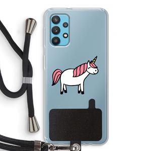 CaseCompany Eenhoorn: Samsung Galaxy A32 4G Transparant Hoesje met koord