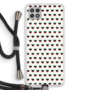 CaseCompany Hartjes: Samsung Galaxy A22 4G Transparant Hoesje met koord
