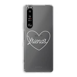 CaseCompany Friends heart pastel: Sony Xperia 1 III Transparant Hoesje