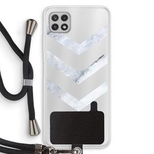 CaseCompany Marmeren pijlen: Samsung Galaxy A22 4G Transparant Hoesje met koord