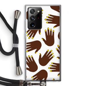 CaseCompany Hands dark: Samsung Galaxy Note 20 Ultra / Note 20 Ultra 5G Transparant Hoesje met koord