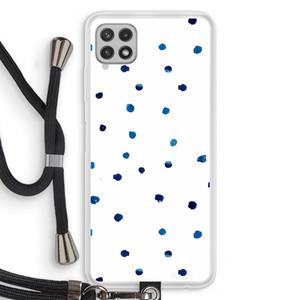 CaseCompany Blauwe stippen: Samsung Galaxy A22 4G Transparant Hoesje met koord