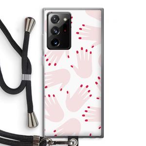 CaseCompany Hands pink: Samsung Galaxy Note 20 Ultra / Note 20 Ultra 5G Transparant Hoesje met koord
