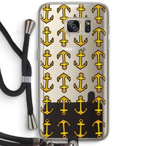 CaseCompany Musketon Anchor: Samsung Galaxy S7 Transparant Hoesje met koord