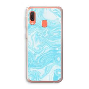 CaseCompany Waterverf blauw: Samsung Galaxy A20e Transparant Hoesje