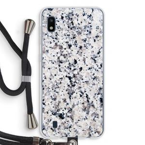CaseCompany Gespikkelde marmer: Samsung Galaxy A10 Transparant Hoesje met koord
