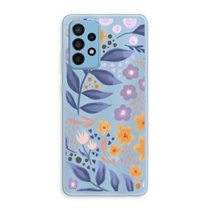 CaseCompany Flowers with blue leaves: Samsung Galaxy A52 Transparant Hoesje