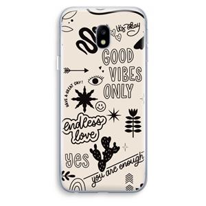 CaseCompany Good vibes: Samsung Galaxy J3 (2017) Transparant Hoesje