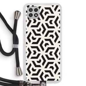 CaseCompany Crazy pattern: Samsung Galaxy A22 4G Transparant Hoesje met koord