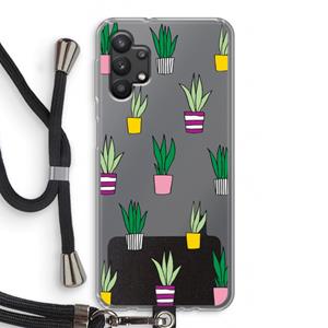 CaseCompany Sanseveria: Samsung Galaxy A32 5G Transparant Hoesje met koord