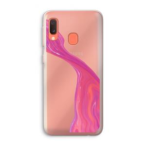 CaseCompany Paarse stroom: Samsung Galaxy A20e Transparant Hoesje