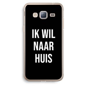 CaseCompany Ik wil naar huis - Zwart: Samsung Galaxy J3 (2016) Transparant Hoesje