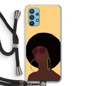 CaseCompany Golden hour: Samsung Galaxy A32 4G Transparant Hoesje met koord