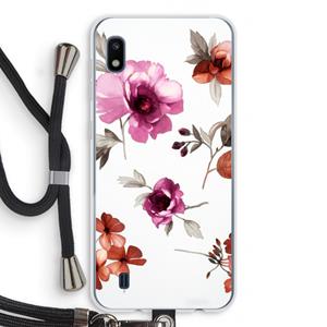 CaseCompany Geschilderde bloemen: Samsung Galaxy A10 Transparant Hoesje met koord