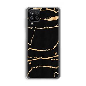 CaseCompany Gouden marmer: Samsung Galaxy A12 Transparant Hoesje