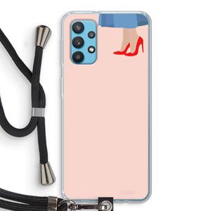 CaseCompany High heels: Samsung Galaxy A32 4G Transparant Hoesje met koord