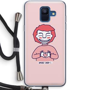 CaseCompany Hartje: Samsung Galaxy A6 (2018) Transparant Hoesje met koord