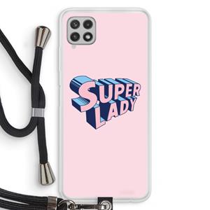 CaseCompany Superlady: Samsung Galaxy A22 4G Transparant Hoesje met koord
