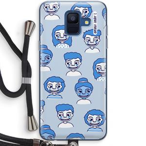 CaseCompany Gezichtjes: Samsung Galaxy A6 (2018) Transparant Hoesje met koord