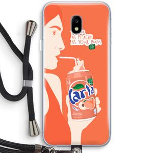 CaseCompany Peach please!: Samsung Galaxy J3 (2017) Transparant Hoesje met koord