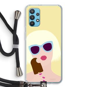 CaseCompany Ice cream: Samsung Galaxy A32 4G Transparant Hoesje met koord