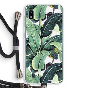 CaseCompany Bananenbladeren: Samsung Galaxy A10 Transparant Hoesje met koord