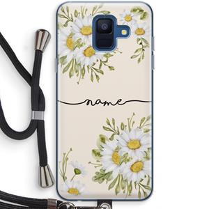 CaseCompany Daisies: Samsung Galaxy A6 (2018) Transparant Hoesje met koord