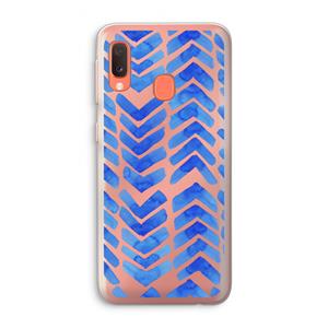 CaseCompany Blauwe pijlen: Samsung Galaxy A20e Transparant Hoesje