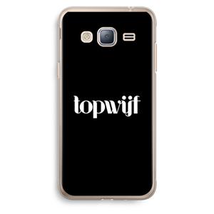 CaseCompany Topwijf Zwart: Samsung Galaxy J3 (2016) Transparant Hoesje