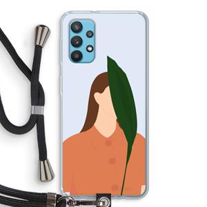 CaseCompany Leaf: Samsung Galaxy A32 4G Transparant Hoesje met koord
