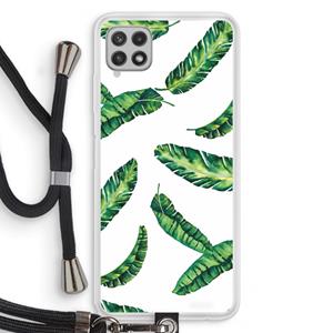 CaseCompany Lange bladeren: Samsung Galaxy A22 4G Transparant Hoesje met koord