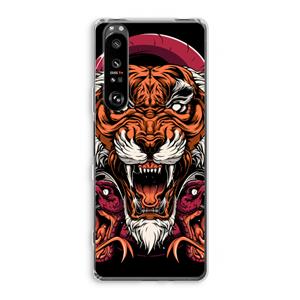CaseCompany Tiger and Rattlesnakes: Sony Xperia 1 III Transparant Hoesje