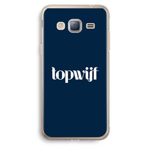 CaseCompany Topwijf Navy: Samsung Galaxy J3 (2016) Transparant Hoesje