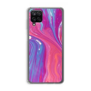 CaseCompany Paarse stroom: Samsung Galaxy A12 Transparant Hoesje