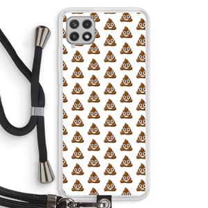 CaseCompany Poop emoji: Samsung Galaxy A22 4G Transparant Hoesje met koord