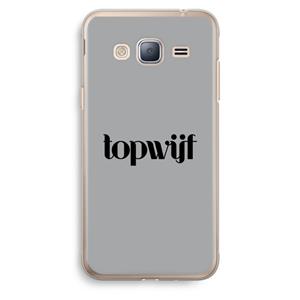 CaseCompany Topwijf Grijs Zwart: Samsung Galaxy J3 (2016) Transparant Hoesje