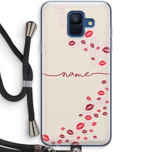 CaseCompany Kusjes: Samsung Galaxy A6 (2018) Transparant Hoesje met koord