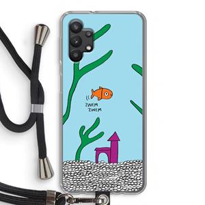 CaseCompany Aquarium: Samsung Galaxy A32 5G Transparant Hoesje met koord
