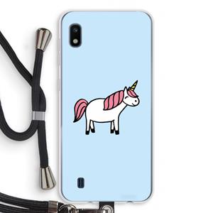 CaseCompany Eenhoorn: Samsung Galaxy A10 Transparant Hoesje met koord