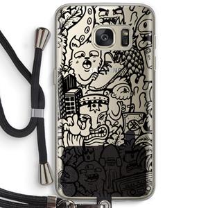 CaseCompany Vexx Black Mixtape: Samsung Galaxy S7 Transparant Hoesje met koord