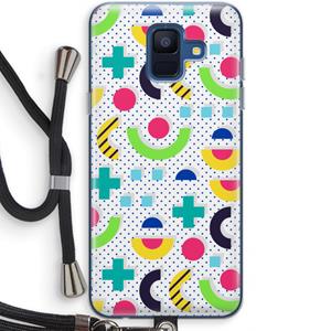 CaseCompany 8-bit N°1: Samsung Galaxy A6 (2018) Transparant Hoesje met koord