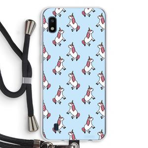 CaseCompany Eenhoorns overal: Samsung Galaxy A10 Transparant Hoesje met koord
